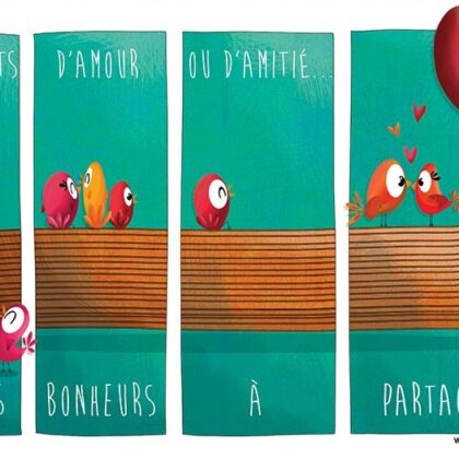 Carte postale illustrée par valentine iokem et éditée aux éditions de cortil instant d'amour