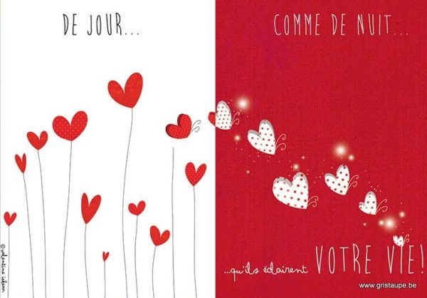 carte postale illustrée par valentine iokem et éditée aux éditions de cortil de jour comme de nuit qu'ils éclaire votre vie