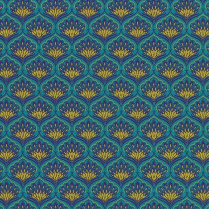 feuille de papier de coton de la marque Papertree avec le motif bengali couleur turquoise