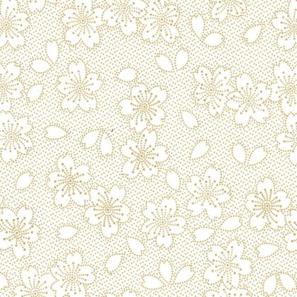 feuille de papier de coton de la marque Papertree avec un motif fleuri doré sur fond clair