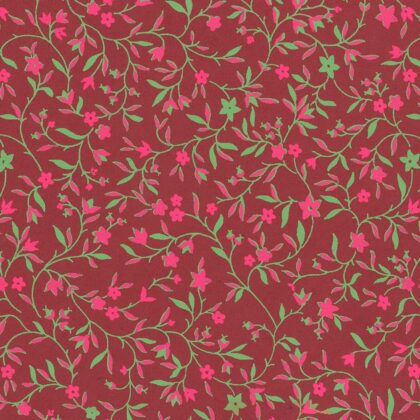 feuille de papier de coton de la marque Papertree avec le motif liberty couleur grenat