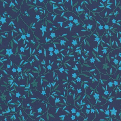 Feuille de papier de coton de la marque papertree avec le motif liberty couleur navy