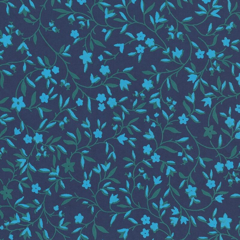 Feuille de papier de coton de la marque papertree avec le motif liberty couleur navy