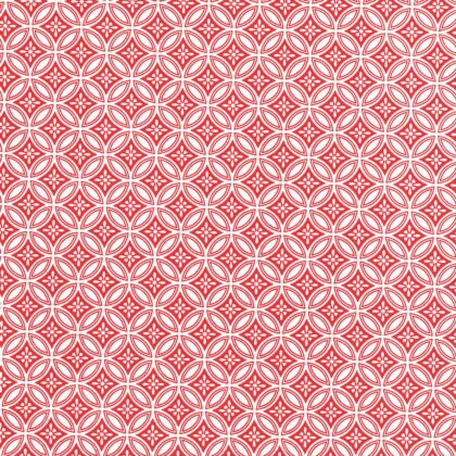 feuille de papier de coton de la marque Papertree avec un motif géométrique Mizuki rouge sur fond claire