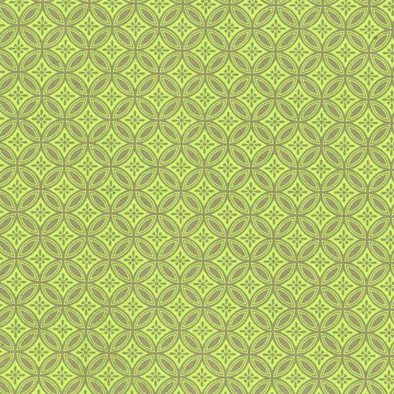 feuille de papier de coton de la marque papertree motif géométrique mizuki sur fond vert