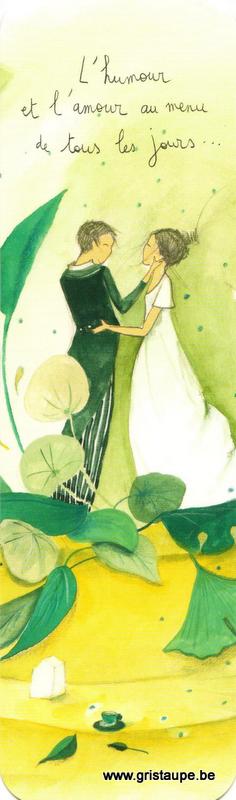 Marque-page d'Anne-Sophie Rutsaert représentant des jeunes mariés