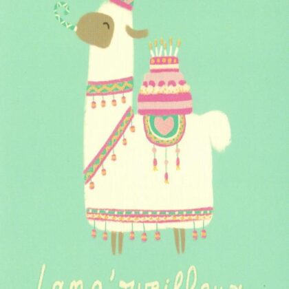 carte postale illustrée par camille chaussy lama'rveilleux anniversaire