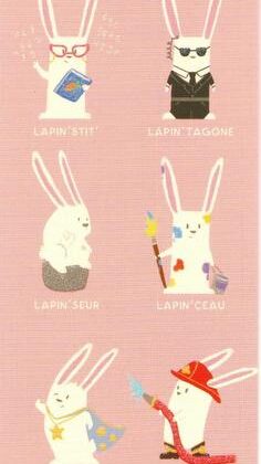 Marque-page humoristique de Camille Chaussy représentant des lapins