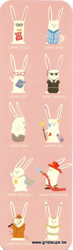 Marque-page humoristique de Camille Chaussy représentant des lapins
