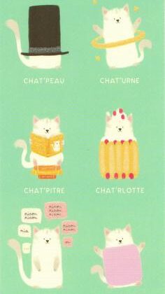 Marque-page humoristique de Camille Chaussy représentant des chats