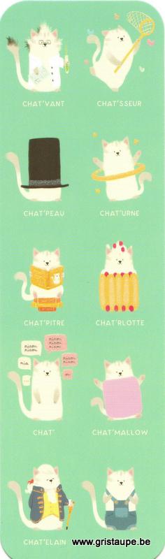 Marque-page humoristique de Camille Chaussy représentant des chats