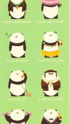 Marque-page humoristique de Camille Chaussy représentant des pandas
