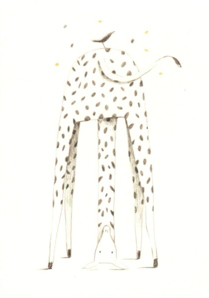 carte illustrée et éditée par aline tekent représentant une girafe
