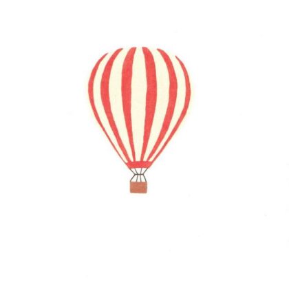 carte postale double illustrée et éditée par kartotek copenhagen bon voyage hot air balloon
