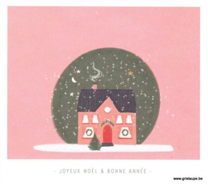 carte postale illustrée par kelly marie représentant une boulle à neige