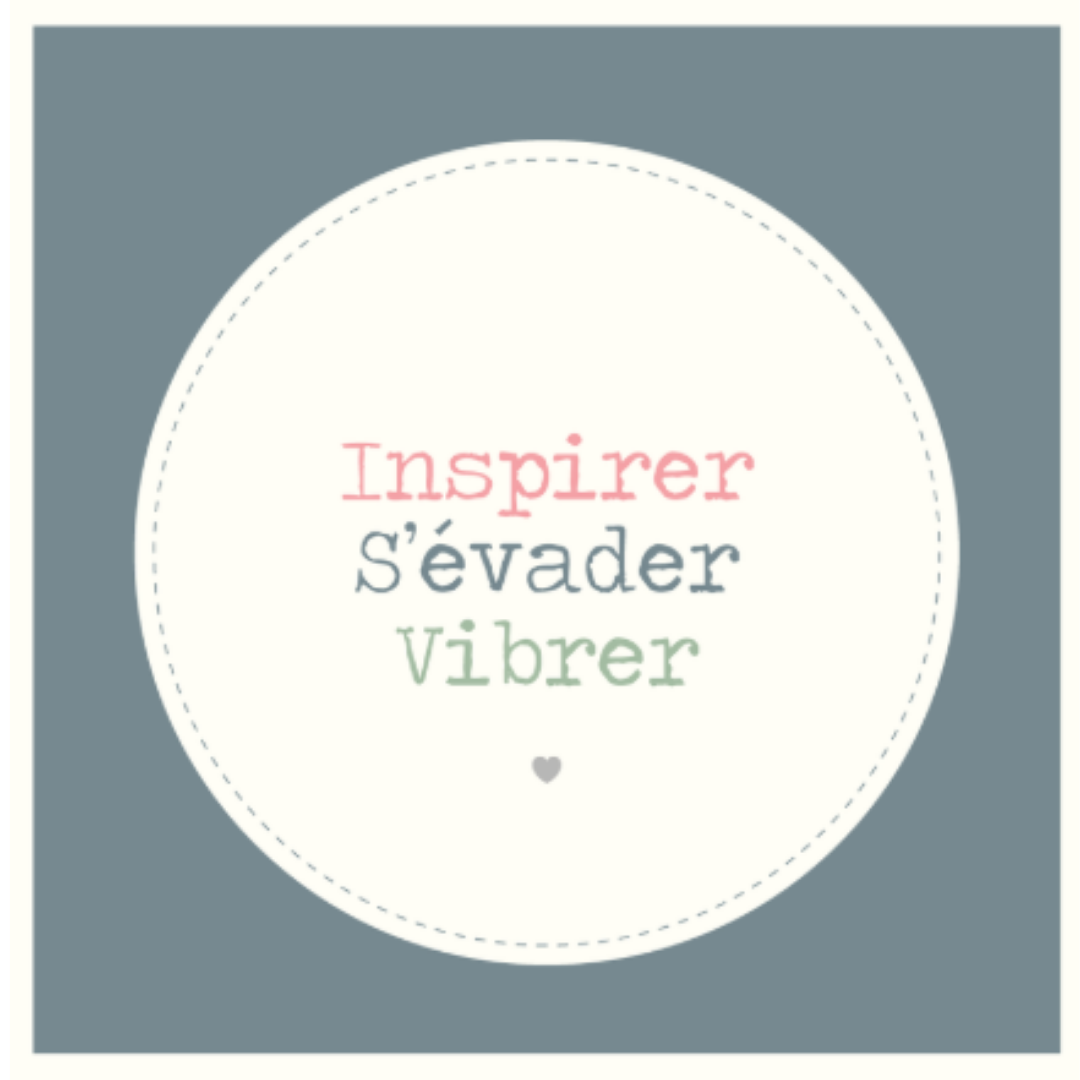 carte postale illustrée par jolis lundis texte: inspirer, s'évader, créer