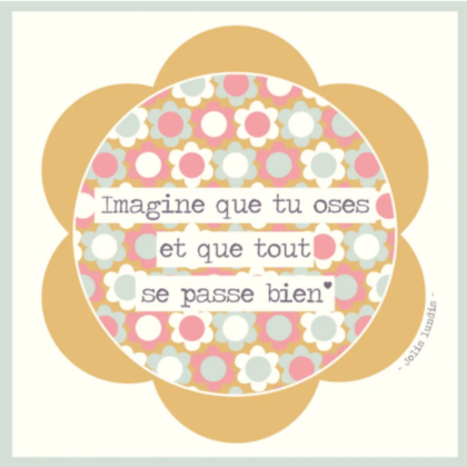 carte postale de la collection "balance ton métro boulot dodo" illustrée par jolis lundis. Texte: imagines que tu oses et sue tout se passe bien