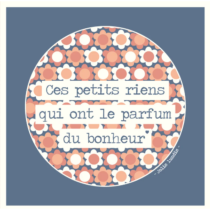 carte postale illustrée par jolis lundis texte: ces petits riens qui ont le parfum du bonheur