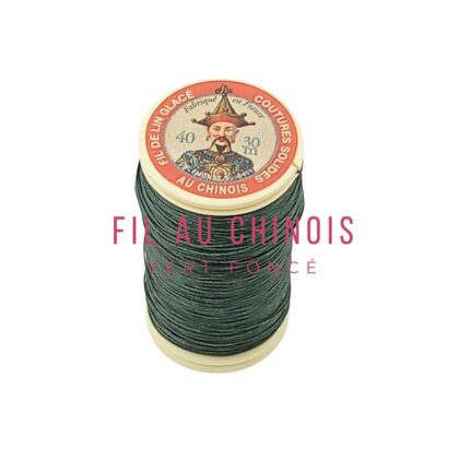 bobine de 30m de fil au chinois n°40 couleur vert foncé