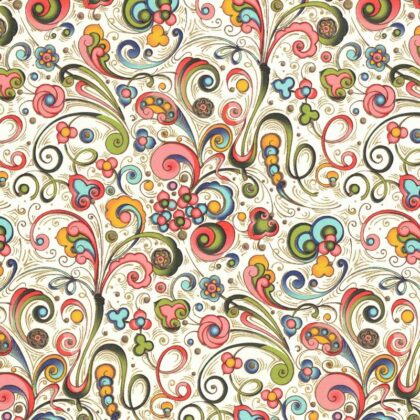 papier italien rossi aux motifs d'arabesque art nouveau rouge