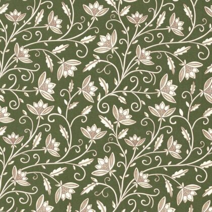 papier italien imprimé par la marque Rossi au motif floral vert