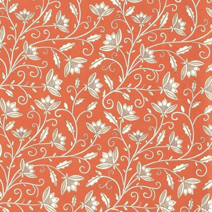 papier italien de la marque rossi au motif floral terracotta