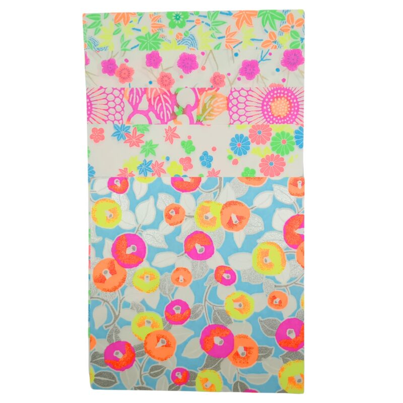 set origami de papier japonais de la marque Shogado motif fleuri couleur neon fluo