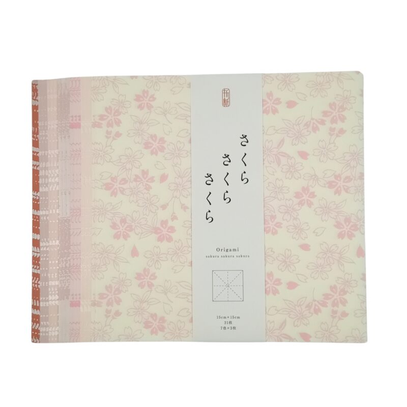 set de papier origami de la marque Shogado assortiment de motifs sakura roses