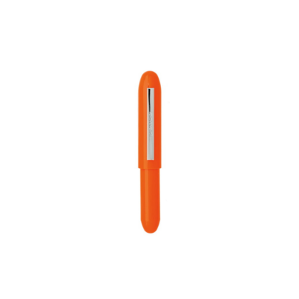 bullet ballpoint pen orange with silver clip