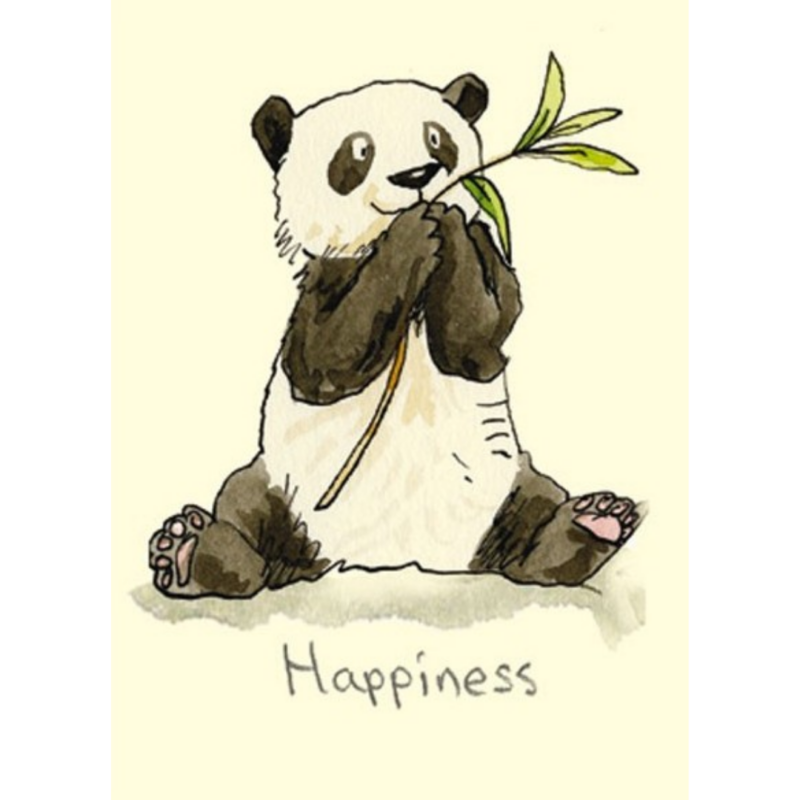 carte postale illustrée par anita jeram représentant un panda qui mange du bambou