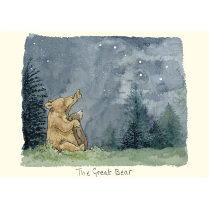 carte postale illustrée par anita jeram et éditée aux éditions two bad mice représentant des ours regardant la grande ourse