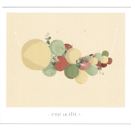 carte postale représentant une guirlande de ballons