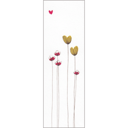 marque page illustré et éditée par amandine collart illustratrice sous le nom les petites choses d'amandine représentant des fleurs
