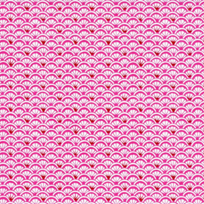 Repeating pink scallop wave pattern (Seigaiha).