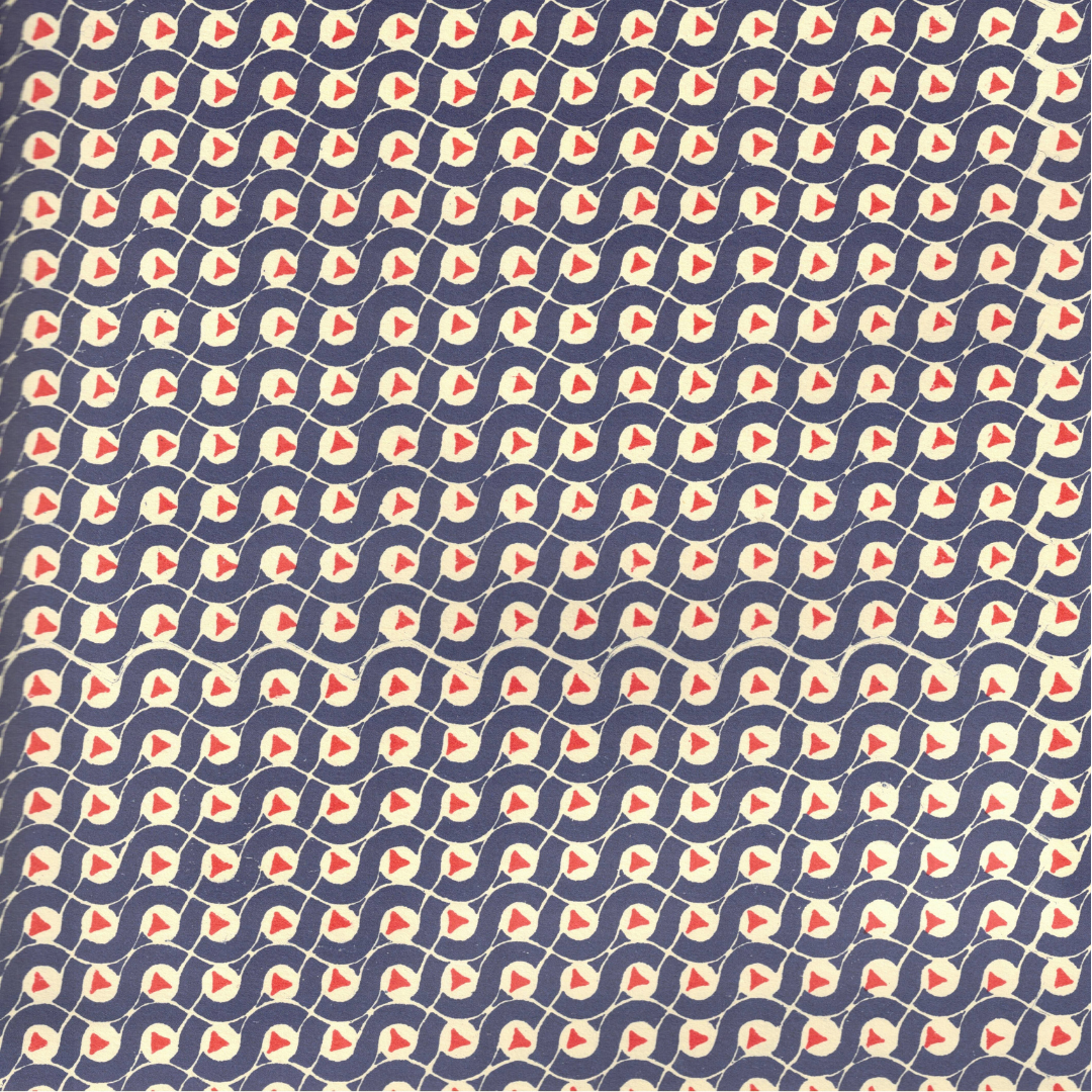 feuille de papier italien carta varese avec un motif géométrique bleu et rouge