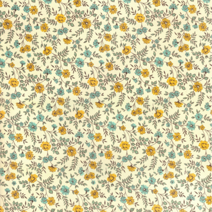 papier italien carta varese avec un motif de petites fleurs bleues et jaunes