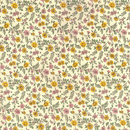 feuille de papier italien carta varese avec un motif de petites fleurs jaune et rose