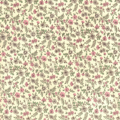 feuille de papier italier carta varese avec un motif de petites fleurs roses et grises