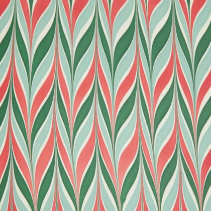 feuille de papier marbré Paper Mirchi candystripes rouge et vert