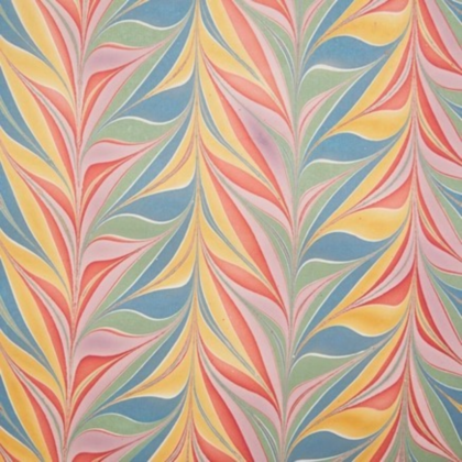 feuille de papier marbré Paper Mirchi motif zig zag avec encres métalisées