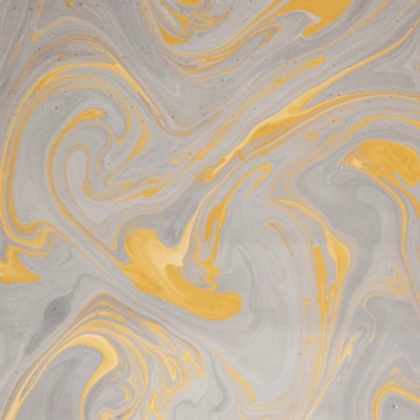 feuille de papier marbré Paper Mirchi vagues gris et or