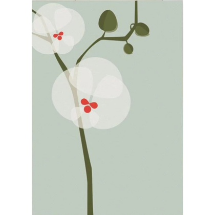 carte postale illustrée par pleased to meet motif branche d'orchidée