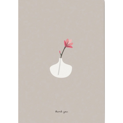 carte postale illustrée par pleased to meet motif de fleur dans un vase blanc
